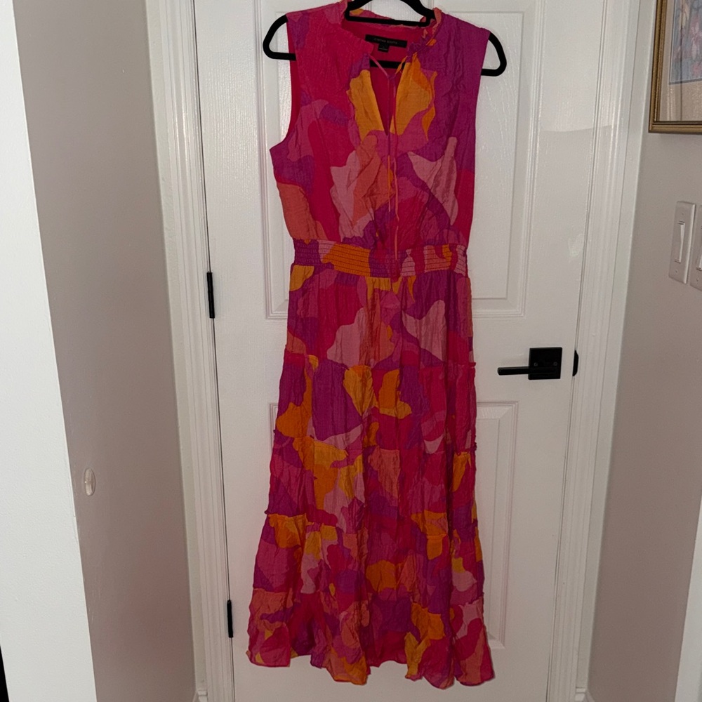 Cynthia Steffe Sleeveless Maxi Dress in Pink & Orange Floral Print